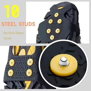 <span class=keywords><strong>Crampons</strong></span> à neige portables en acier et plastique antidérapants à 10 dents, épaisseur de 2 mm, <span class=keywords><strong>crampons</strong></span> universels pour l'escalade en extérieur, emballés dans un <span class=keywords><strong>sac</strong></span> - Product Image 4