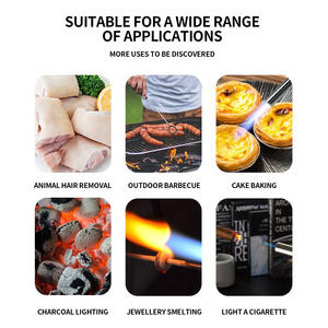 <span class=keywords><strong>Soplete</strong></span> de Butano LAIWEI S400, Encendedor de Cocina Recargable con Llama Ajustable para Hornear Pasteles - Product Image 4