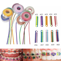 Ligature élastique orthodontique dentaire anneaux élastiques pour accolades dentaires anneau de ligature double couleur élastomère
