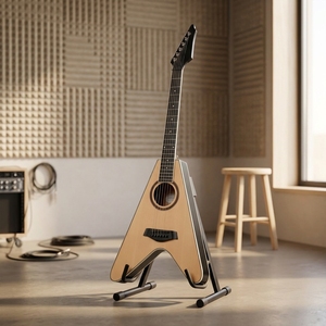 Akustische E-Gitarre mit massiver Fichtendecke, <span class=keywords><strong>32</strong></span> Zoll Flying-V-Form mit Tonabnehmer EARTHGRACE D-32K, für professionelle Bühnenauftritte - Product Image 3