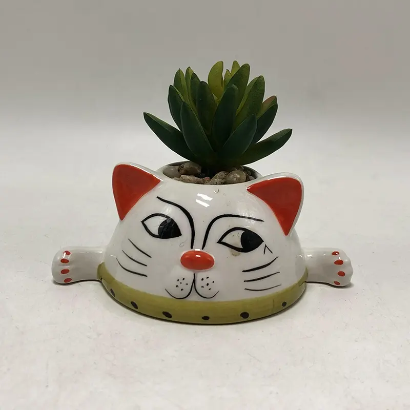 Thiết kế mới mini máy tính để bàn trang trí trang trí món quà sinh nhật dễ thương mèo dolomite Chậu hoa gốm