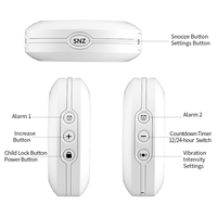 Temporizador de Vibración Silencioso para Personas Sordas, con Problemas de Audición, y que Duermen Profundamente, Reloj Despertador Analógico Digital LED con Vibración para Cama