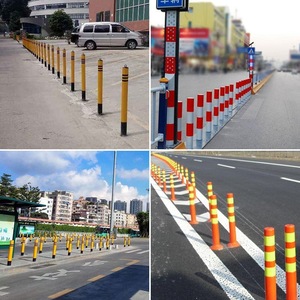 New Red Yellow PVC Plastic Bollard <strong>Post</strong> Warning Road <strong>Traffic</strong> <strong>Post</strong> - Product Image 2