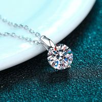 Offre Spéciale 1 Carat 2 Carats 3 Carats Moissanite Pendentif Collier Pass Tester S925 Collier en Argent Sterling