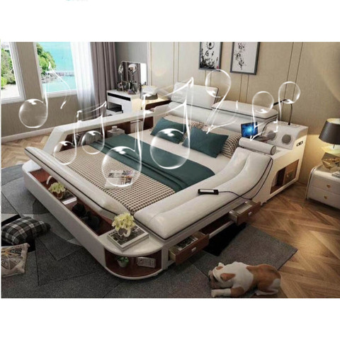 On Sell Modern White Bedroom Furniture Leather King Size Bed with ...