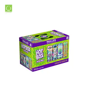 Custom Logo Paper Cardboard 6 12 Pack Drink Beer Juice Soda Can Beverage Packaging Shipping Box