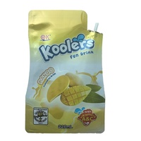 Sachets en plastique personnalisés pour boissons liquides avec paille, pour machine de remplissage de jus en aluminium, pochettes verticales à bec verseur