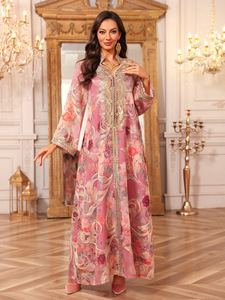 Dubai Women's <strong>Long</strong> Embroidered Abaya <strong>Dress</strong> Casual Style <strong>for</strong> Wedding Parties Anti-Static <strong>Eid</strong> Muslim Party Robe - Product Image 6