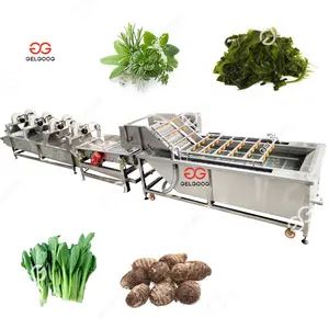 Linha de produção de processamento de limpeza de batata e cenoura misturada de vegetais Vortex Linha de lavagem e secagem de legumes folhosos