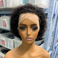 Perruque Pixie Cut 13*4 Full Lace Frontal à Prix d'Usine en Gros, 100% Cheveux Humains Naturels et Colorés en Promotion