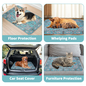 Lot de 2 tapis absorbants lavables pour <span class=keywords><strong>chiens</strong></span>, 24*18 pouces, épais, forte absorption, réutilisables, anti-fuites, imperméables - Product Image 5