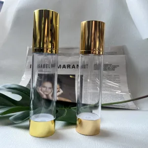 100ml 120ml AS Large Volume Gold Airless Bottle For Skin Care Packaging