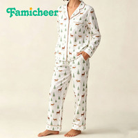 Pyjamas en bambou personnalisés super doux et écologiques, pyjamas confortables en deux pièces à manches longues pour femmes, ensembles de pyjamas pour femmes