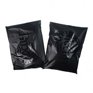 Sac d'expédition en polymailleur noir imprimé refermable, écologique, biodégradable, logo personnalisé, emballage de vêtements, sac d'expédition - Product Image 1