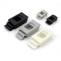 3 pièces de quincaillerie et serrures de porte sans clé durables et écologiques, loquet et boulons rectangulaires en plastique pour armoire, gris/noir