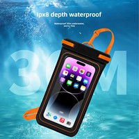 Pochette de téléphone étanche en PVC double face avec base en éponge, flottante et durable, certifiée IPX8 pour la natation, la dérive, la plongée et le surf