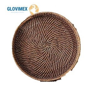 Serving Storage Hot Trend Seagrass Bamboo Rattan Water Hyacinth Weaving Creative Serving Tray Handmade Tray Made In Vietnam