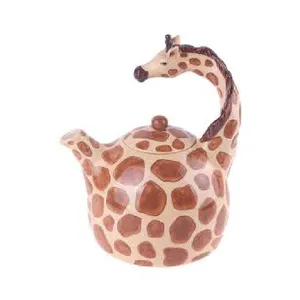 可爱陶瓷茶壶瓷器手绘礼品动物长颈鹿茶壶