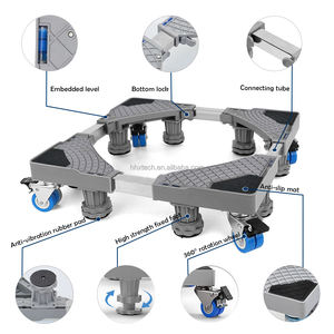Base de lave-linge avec roulettes avec rouleau de levage Base de lave-linge avec roulettes Support de réfrigérateur mobile réglable - Product Image 5