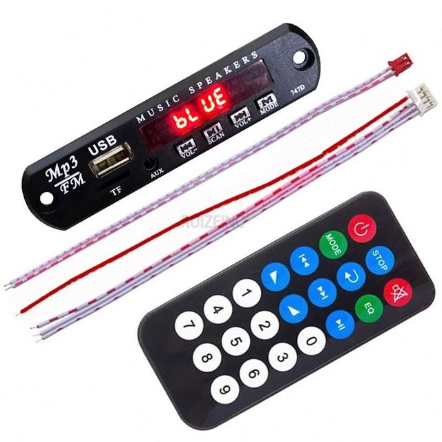 9V 12V BT 5.0 MP3 Decoder Board USB  TF FM Radio Lossless MP3/WMA/WAV Decoder Board Module Colors Screen Display