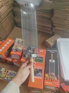 2 uds., cesta redonda para parrilla de barbacoa de acero inoxidable, cesta para parrilla rodante para accesorios de Camping, barbacoa para <span class=keywords><strong>asar</strong></span> <span class=keywords><strong>carne</strong></span> - Product Image 5