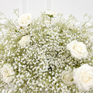 Gran oferta de fábrica, bolas de flores blancas artificiales para el aliento del bebé, venta al por mayor de fábrica, bolas de flores blancas artificiales de 80cm - Product Image 4