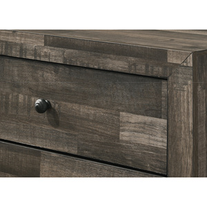 Rustic Two <b>Drawer</b> Nightstand Brown Gray Wood Bedroom <b>Storage</b> Furniture - Product Image 4