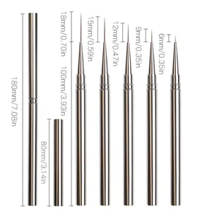 Nails Art <b>Liner</b> Brushes Striping Drawing Elongated Lines Painting 6/9/12/15/18mm Nail Professional Manicure <b>Tool</b> ZJS02 - Product Image 5