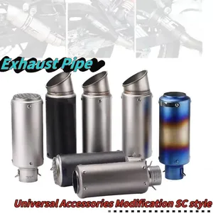 ท่อไอเสียรถจักรยานยนต์แบบตรง รุ่น Universal สำหรับ 250SR Z900 R6 R1 R3 ท่อไอเสียแต่ง ความจุขนาดใหญ่ อะไหล่รถยนต์ - Product Image 1