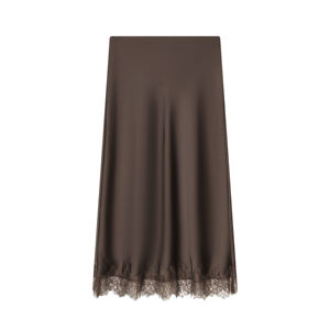 <span class=keywords><strong>Jupe</strong></span> longue en <span class=keywords><strong>satin</strong></span> décontractée à la mode, couleur unie, 2 coloris, bas en <span class=keywords><strong>dentelle</strong></span>, pour femmes - Product Image 2