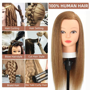 <span class=keywords><strong>Tête</strong></span> de Mannequin 100% <span class=keywords><strong>Cheveux</strong></span> Naturels pour Coiffeur, Cosmétologie, Entraînement et Coiffure - Product Image 2