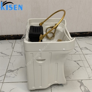KISEN อ่างสปาแบบหัวมาตรฐานยุโรปแชมพูอ่างน้ำไหลแบบเซนอ่างล้างมือแบบมี50L ถังน้ำสะอาด25L น้ำเสีย - Product Image 5
