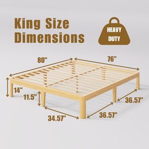 <span class=keywords><strong>Letto</strong></span> in Bambù Moderno e Minimalista, Senza Testiera, Struttura in Legno di Bambù, Ecologico e Semplice da Montare - Product Image 2