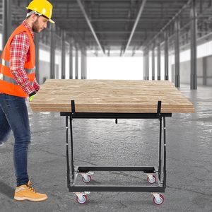 Chariot en contreplaqué avec structure en fer rigide, établi mobile pour outils et accessoires - Product Image 6