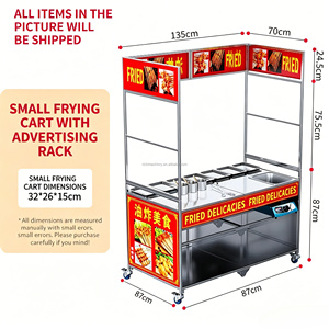 Chariot alimentaire pliable, chariot alimentaire mobile commercial, chariot alimentaire tendance pour les marchés nocturnes, chariot multifonctionnel avec cadre - Product Image 2