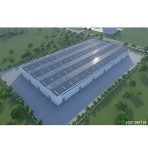 Construções de metal para armazém pré-fabricado, estrutura de aço para hangar e oficina, cobertura arquitetônica