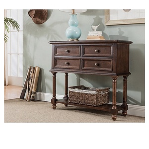 Home Furniture Shabby Chic Sideboard Vintage/wood <strong>Storage</strong> <strong>Console</strong> <strong>Table</strong> Brown for Living Room - Product Image 4