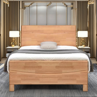 Lit Simple en Bois Massif MDF Personnalisé, Style Asiatique, Mobilier de Protection pour Maison, Chambre, Hôtel, École, Hôpital, Taille Double