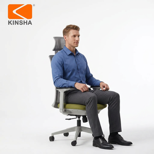 เก้าอี้สำนักงานตาข่าย KINSHA ปรับระดับได้ พร้อมที่วางแขนและพนักพิงศีรษะ ออกแบบตามหลักสรีรศาสตร์ หมุนได้ เปิดหลัง ดีไซน์ร่วมสมัย โครงโลหะ - Product Image 1