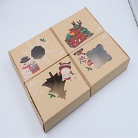 Nouveau style transparent boîte-cadeau de Noël créativité boîte de papier kraft pour bonbons biscuit gâteau personnalisé en gros boîte-cadeau emballage