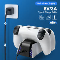 Station de charge double pour manettes de jeu avec indicateurs LED, support de charge rapide pour P5/PS5