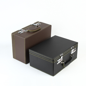 3 Layer Leather Jewelry case Custom Jewelry Storage <b>Boxes</b> Packaging With Handle for Ring Earing - Product Image 2