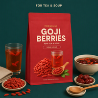 Sachets de baies de Goji séchées personnalisés, imprimés, de qualité alimentaire, refermables, pour l'emballage de Goji, pour le thé santé et les soupes, vente en gros