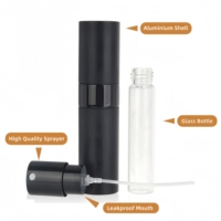 Flacon de parfum miniature en aluminium rond de 8 ml, rechargeable, pour voyage, atomiseur