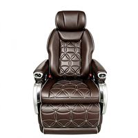 Siège de capitaine en cuir Nappa pour MPV, marron foncé, avec repose-jambes électrique inclinable, pour accessoires de réaménagement MPV