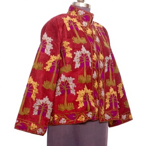 Chaqueta Cotrise Bordada a Mano con Cuello Mandarín, Diseño Vintage, Ecológica, de Secado Rápido, Transpirable, Forrada de Algodón, 800g, Primavera - Product Image 1