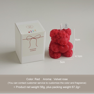 Decoración para Fiestas en Casa, Regalos <span class=keywords><strong>de</strong></span> San Valentín, Oso <span class=keywords><strong>de</strong></span> Rosas, Vela Aromática, Oso <span class=keywords><strong>de</strong></span> Rosas 3D, Velas <span class=keywords><strong>de</strong></span> Rosas - Product Image 6