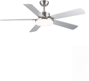 Ventilateur de plafond LED avec 6 pales en panneau de fibres de bois de densité moyenne, vent naturel de grande capacité, ventilateur à 6 vitesses avec éclairage LED - Product Image 1
