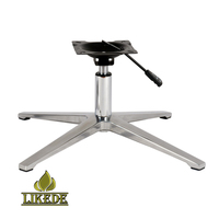 Base de chaise pivotante en aluminium robuste de 700 mm à 4 étoiles, réglable en hauteur, finition chrome poli, pour canapé, bureau, extérieur, mobilier hospitalier