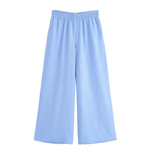 NOVEDAD DE VERANO 2025, traje de viaje para mujer, <span class=keywords><strong>camisa</strong></span> de cintura con cordones de <span class=keywords><strong>Joker</strong></span> con pantalones de cintura alta tejidos con decoración de botones - Product Image 4